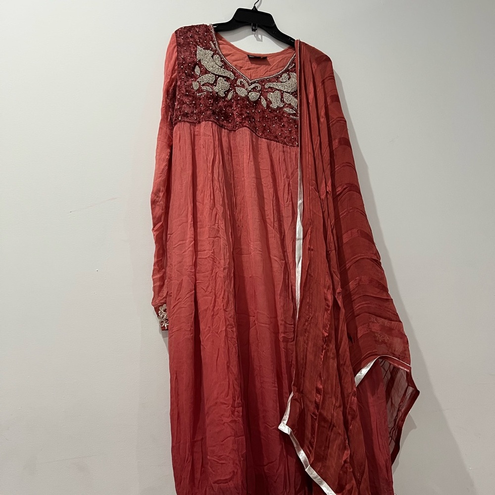 Indian Pakistani Embroidery Anarkali salwar Kameez suit with dupatta